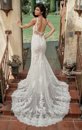 T252059 Emerson - Dreamy All Over Cotton Lace Fit and Flare Gown with  Strapless Sweetheart Neckline and Detachable Flutter Sleeves
