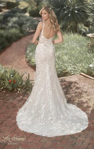 Beaded back off the hotsell shoulder gown la femme