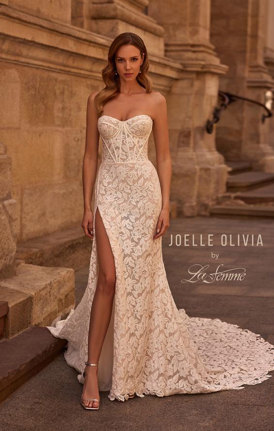 Picture of: Stunning Lace Wedding Dress with Corset Bodice and Slit in IIINI, Style: J2238, Main Picture