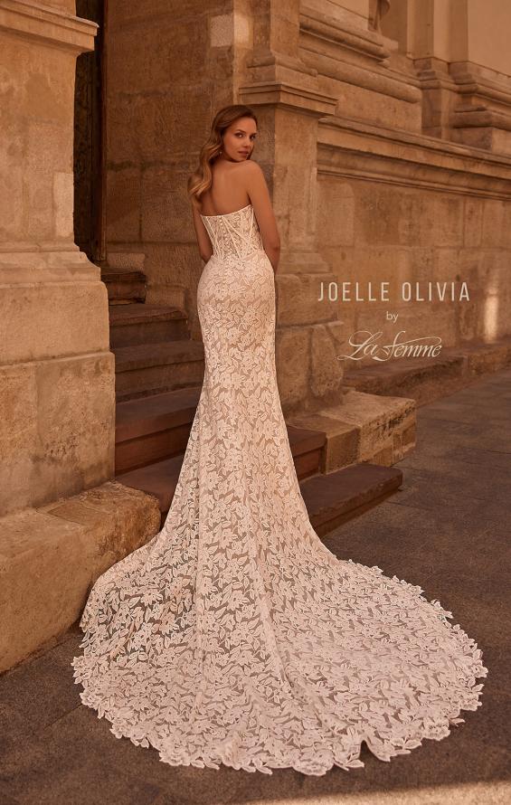 Picture of: Stunning Lace Wedding Dress with Corset Bodice and Slit in IIINI, Style: J2238, Back Picture