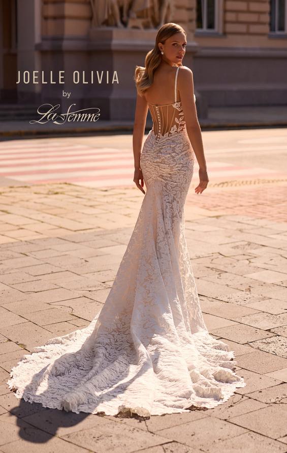 Picture of: Luxurious Lace Wedding Gown with V Neckline And Illusion Back in ivory, Style: J2255, Main Picture