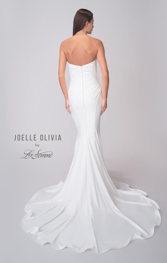 Picture of: Strapless Chic Luxe Jersey Gown with Ruching on the Bodice in ivory, Style: J2107, Detail Picture 5