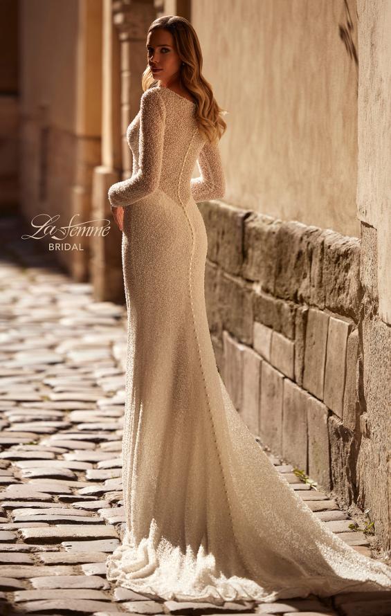 Picture of: Timeless Bridal Dress with Long Sleeves and Delicate Beading in IIIII, Style: B1389, Back Picture