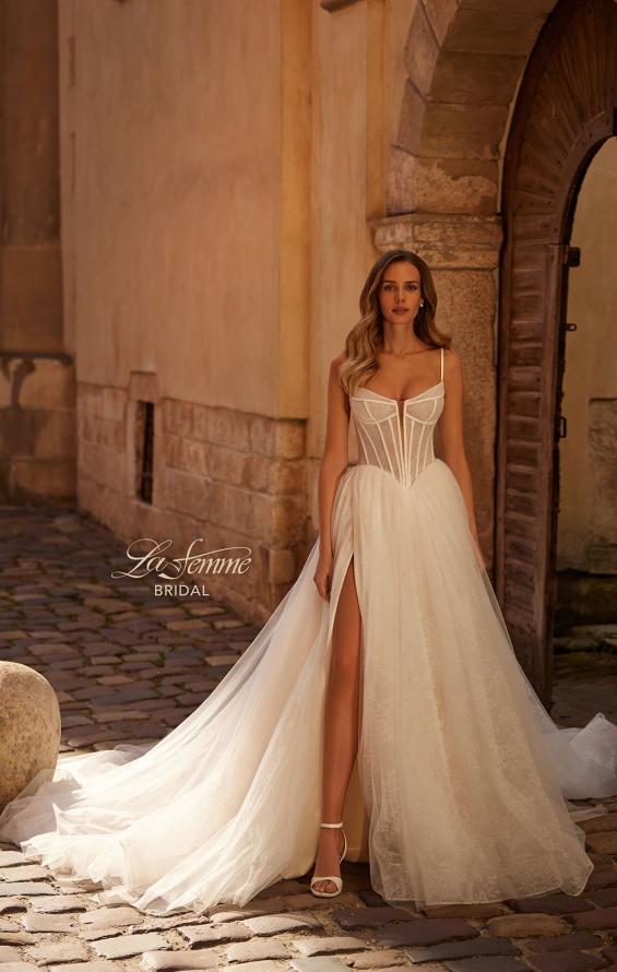 Picture of: Elegant Bridal Gown with Corset Bodice and Full A-line Skirt in IIIIII, Style: B1382, Main Picture