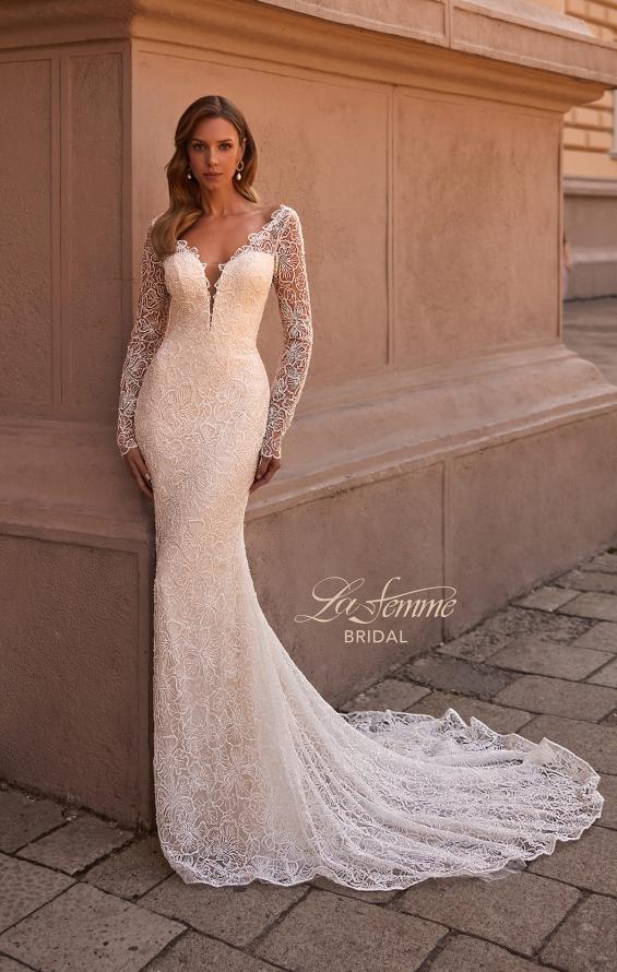 Picture of: Gorgeous Floral Beaded Wedding Dress with Long Sleeves in IIINII, Style: B1265, Main Picture