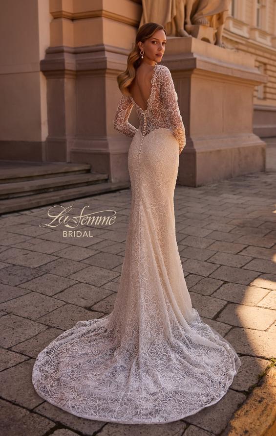 Picture of: Gorgeous Floral Beaded Wedding Dress with Long Sleeves in IIINII, Style: B1265, Back Picture