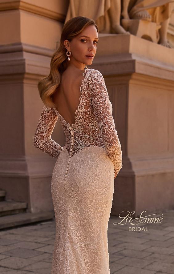 Picture of: Gorgeous Floral Beaded Wedding Dress with Long Sleeves in IIINII, Style: B1265, Detail Picture 2