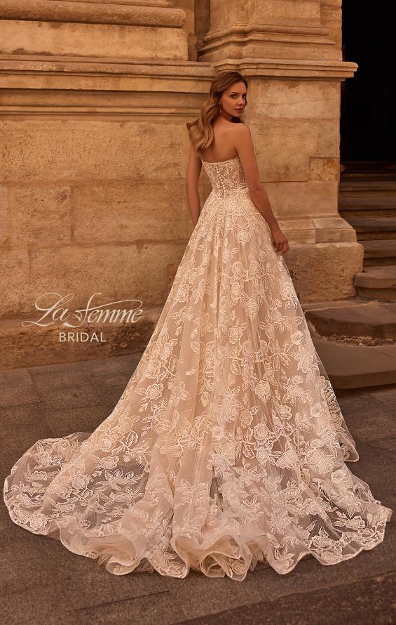 Picture of: Beautiful Strapless Lace Gown with Plunge Neckline and Illusion Waist in IINI, Style: B1384, Main Picture