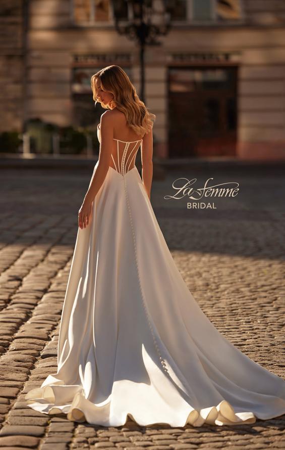 Picture of: Contemporary Satin Wedding Gown with Corset Detail Back in ivory, Style: B1406, Main Picture