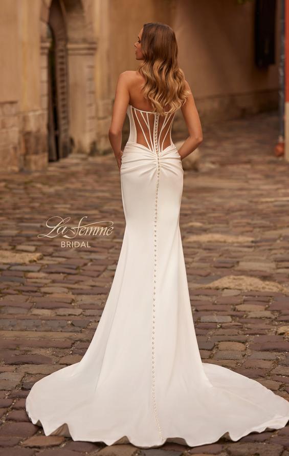 Picture of: Strapless Bold Mermaid Wedding Gown with Corset Top in ivory, Style: B1420, Back Picture