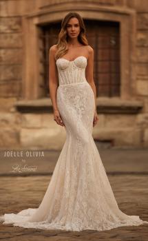 Picture of: Romantic Strapless Delicate Lace Dress with Corset Bodice in IIINI, Style: J2254, Main Picture