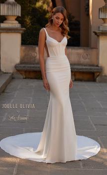 Picture of: Chic Luxe Wedding Dress with Bustier Top and Stunning Illusion Corset Back in ivory, Style: J2221, Main Picture