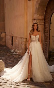 Picture of: Elegant Bridal Gown with Corset Bodice and Full A-line Skirt in IIIIII, Style: B1382, Main Picture