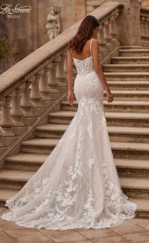 Picture of: Long Lace Mermaid Wedding Gown with Modified Scoop Neck and Corset Back in IINI, Style: B1335, Main Picture