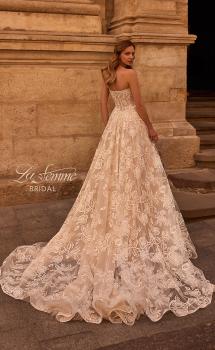 Picture of: Beautiful Strapless Lace Gown with Plunge Neckline and Illusion Waist in IINI, Style: B1384, Main Picture